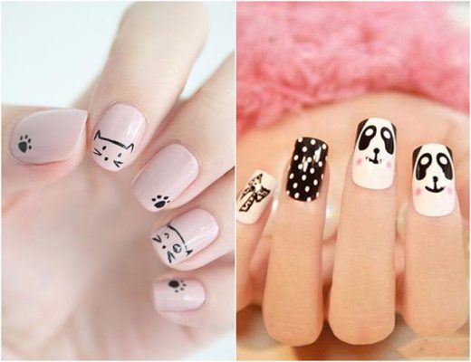 vẽ móng tay bằng băng dính